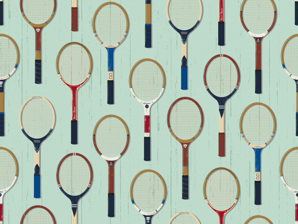 Vintage Tennis Rackets Mint Green