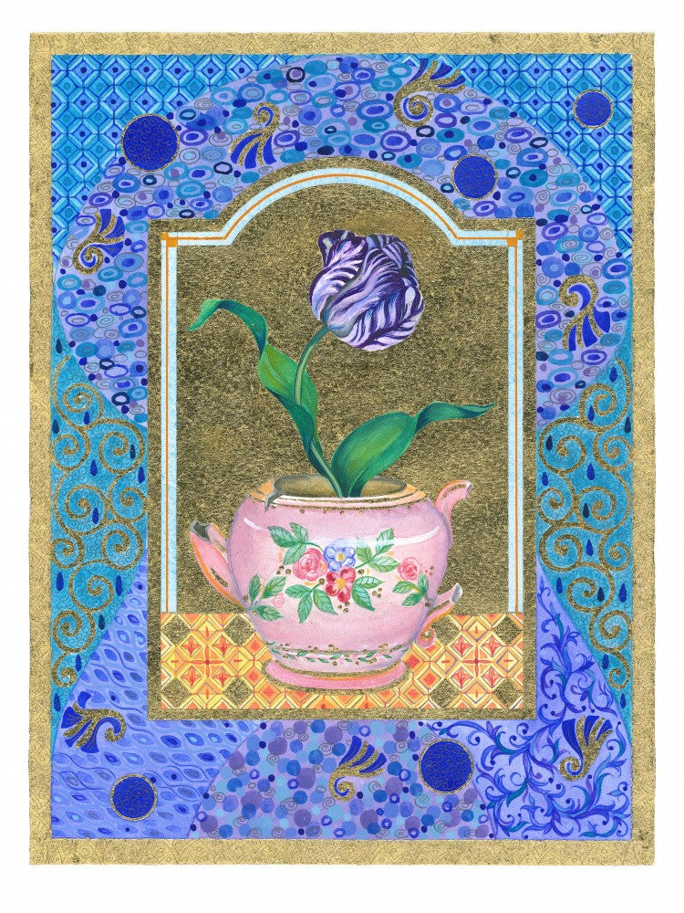 Tulpe und zerbrochene Teekanne