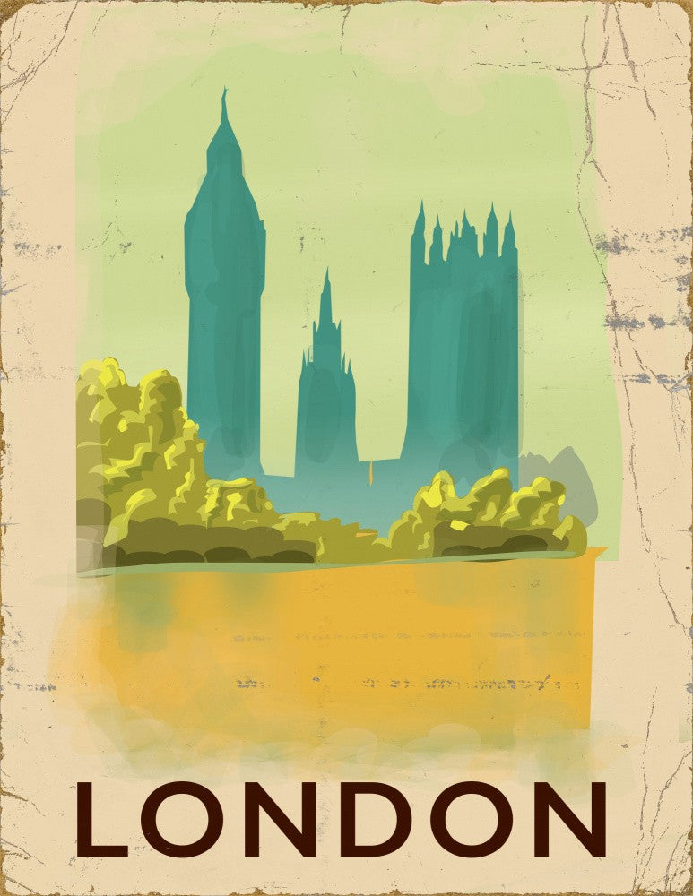 London Vintage Travel Poster