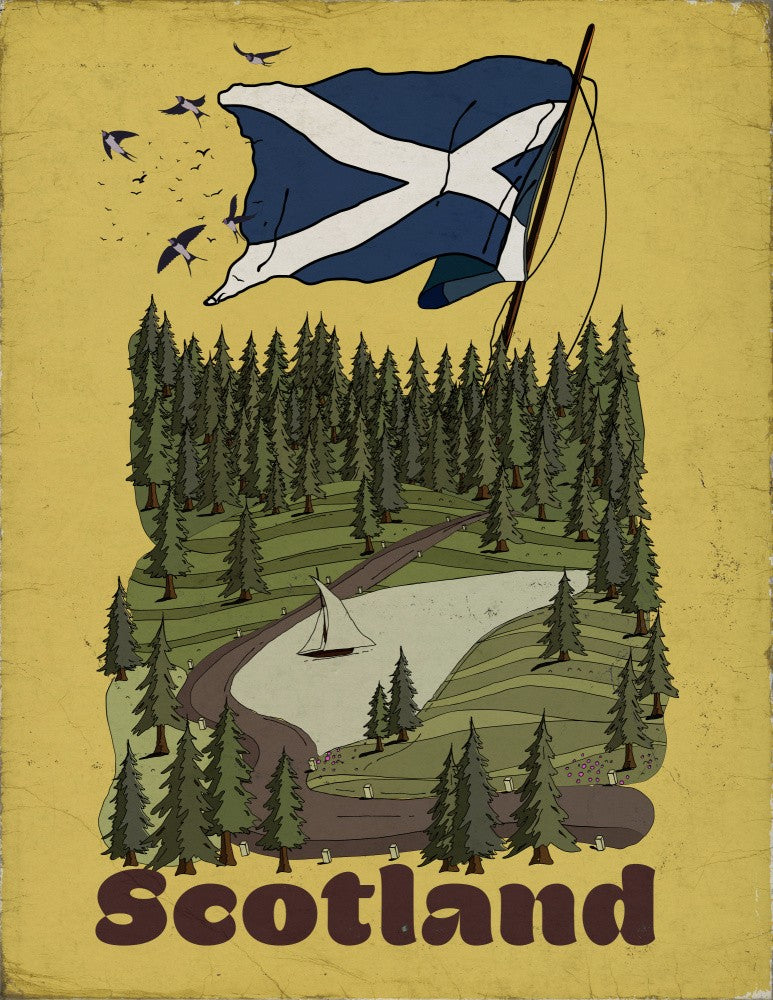 Affiche de voyage vintage de l'Écosse