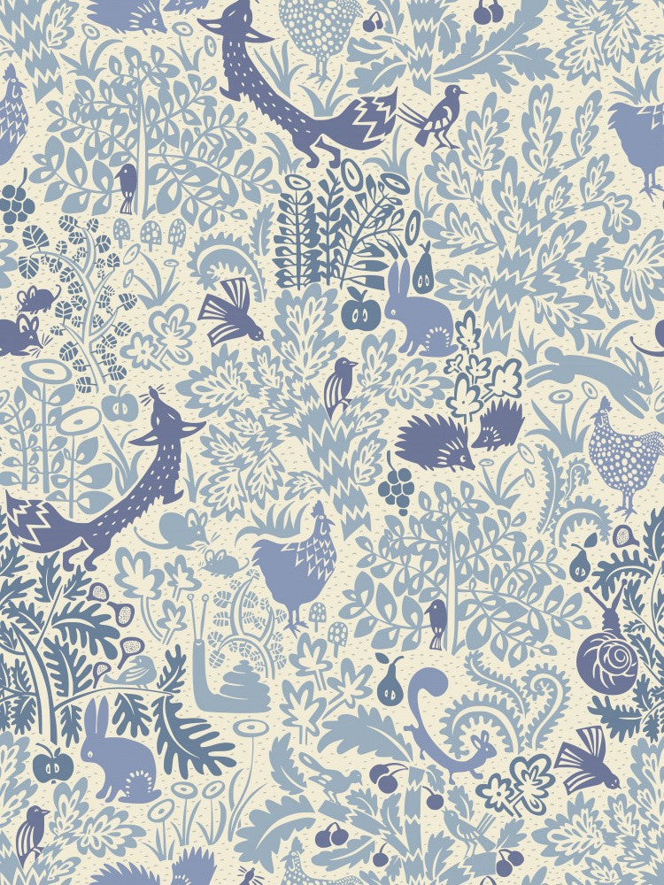 Garden Tales blue shades pattern