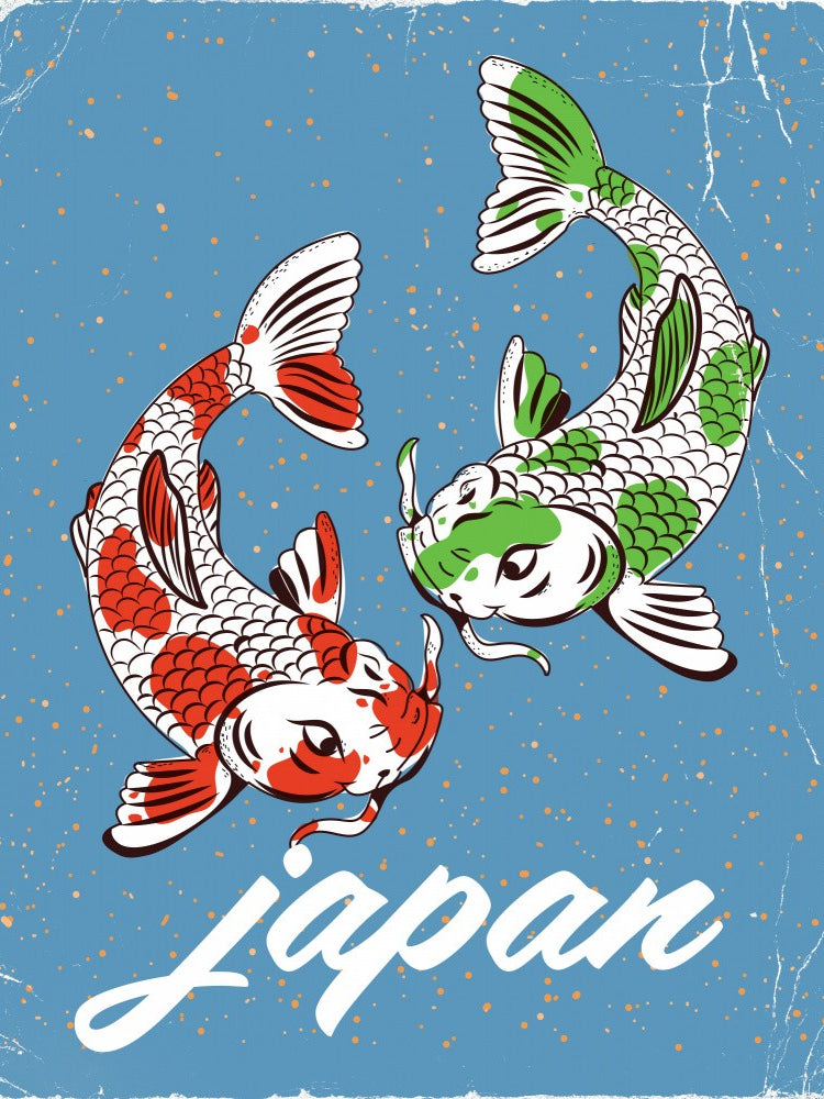Japan Travel Poster Koi