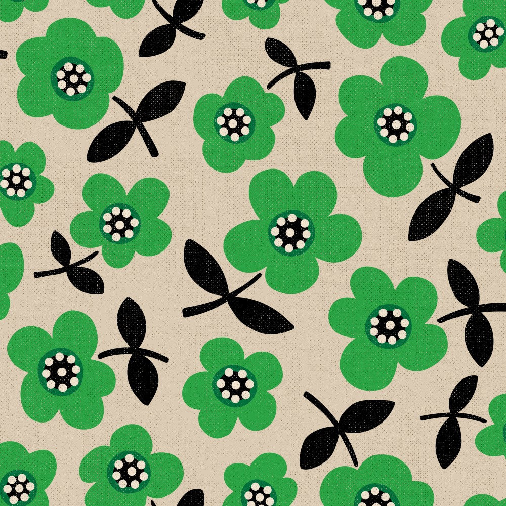 Bold Poppies Charm Green