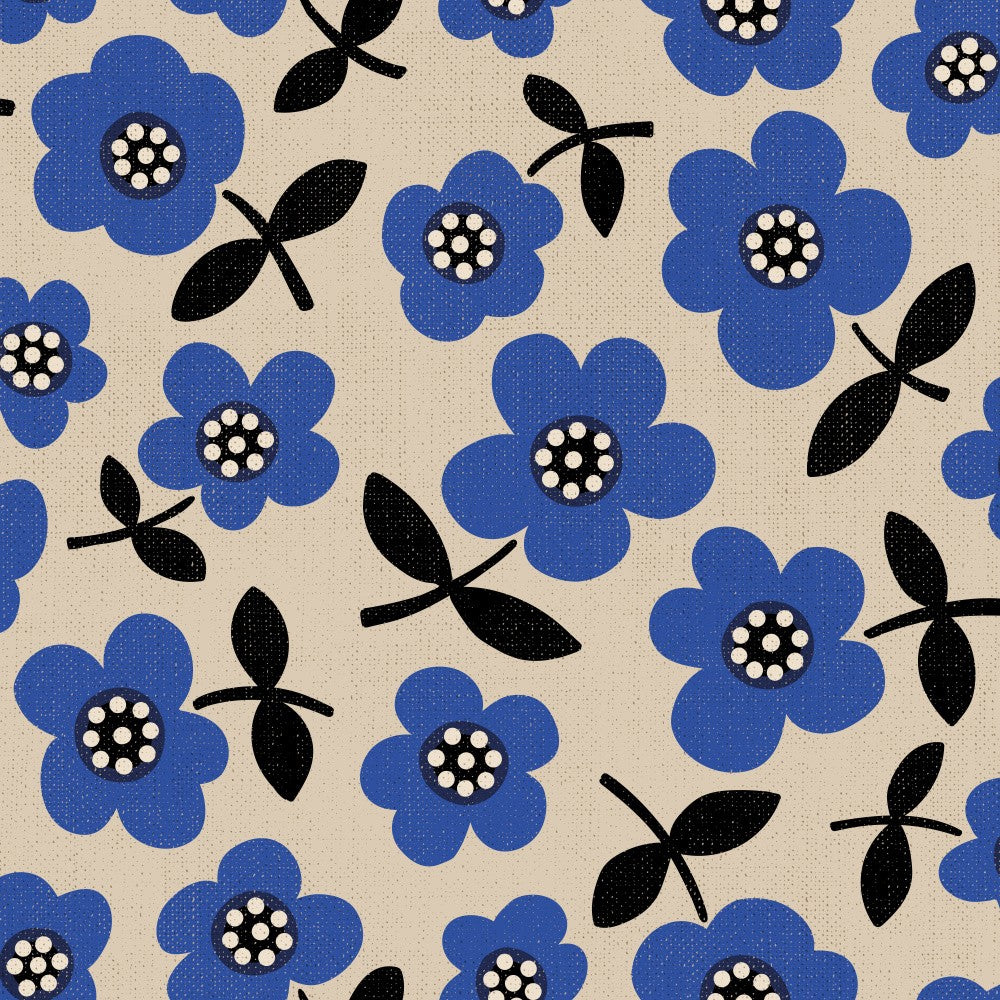 Bold Poppies Charm Blue