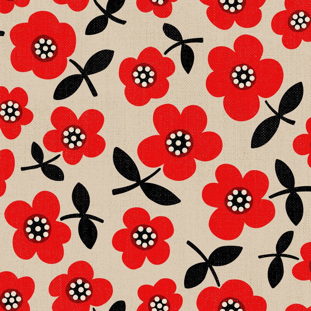 Bold Poppies Charm Red