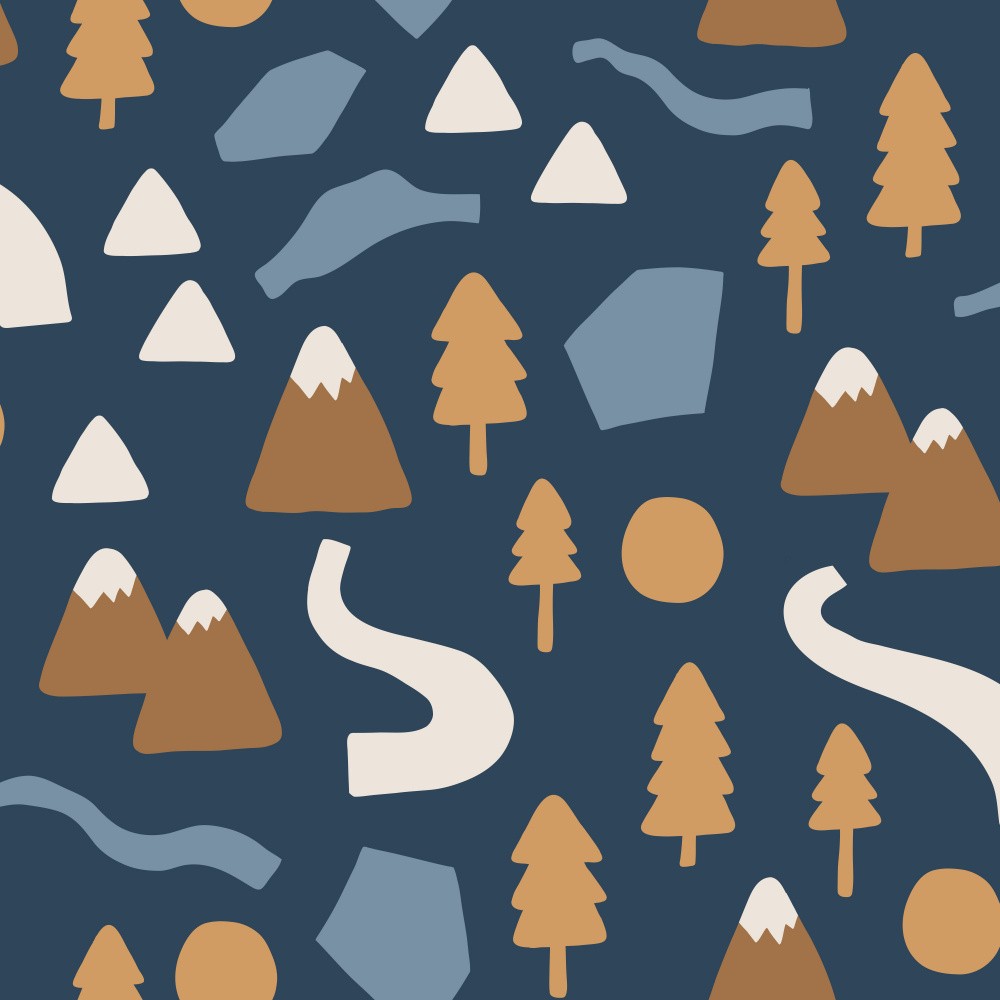Woodland Wanderers Landscape Blue