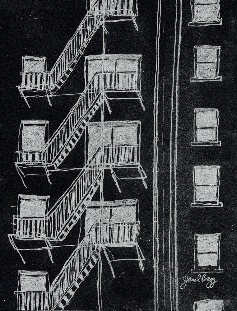Feuertreppe Negativbild