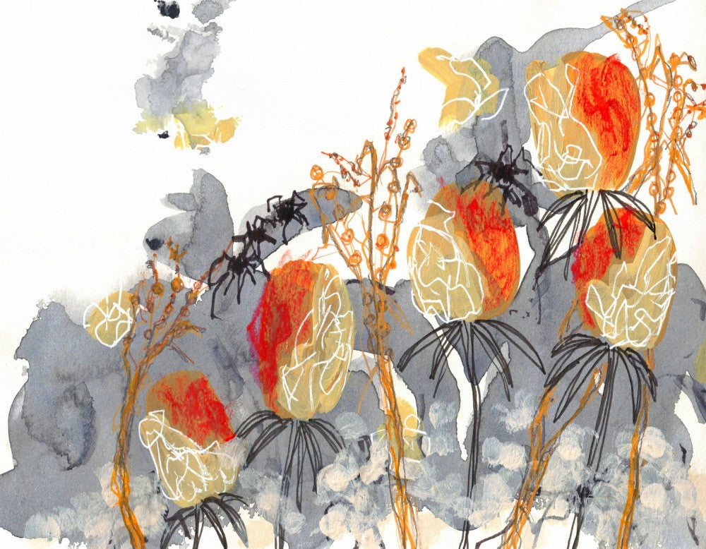 Spiders Floral Light Background