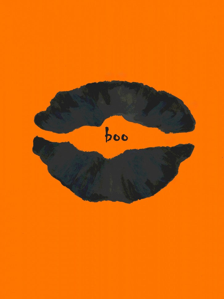 Halloween Lips Orange Boo Poster 1