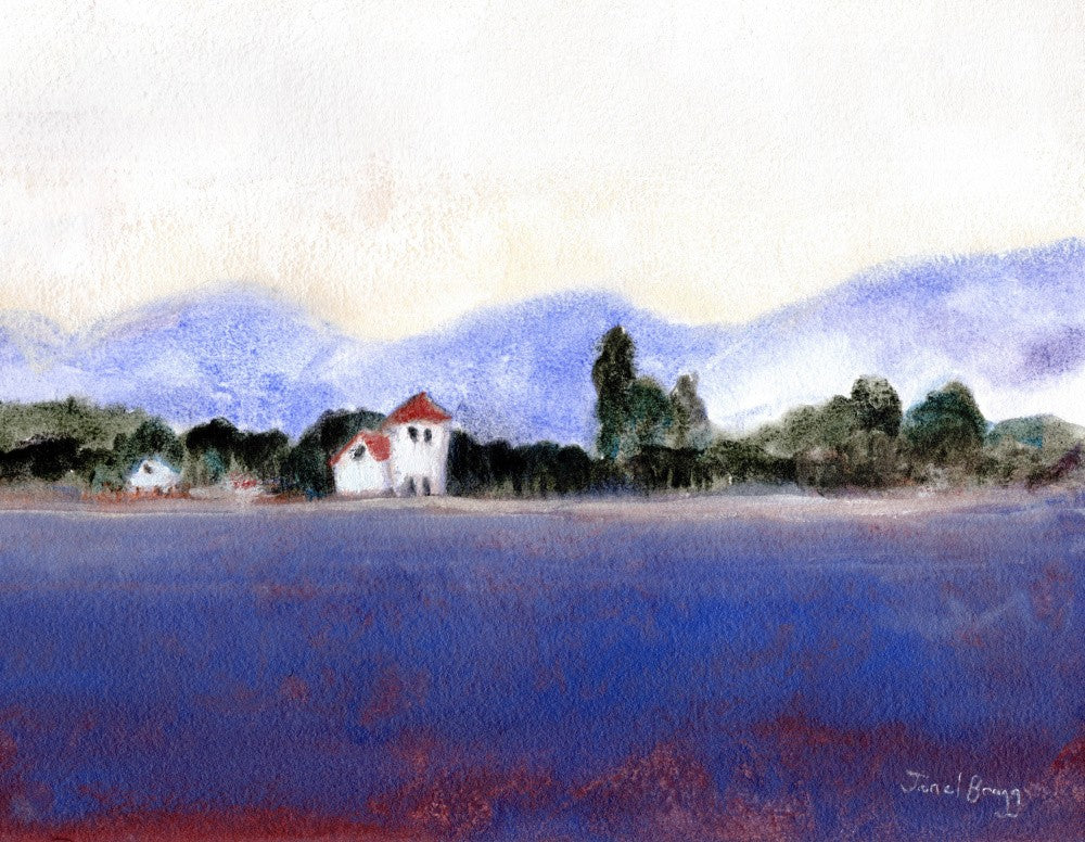 Landscape With White House and Blue Hills