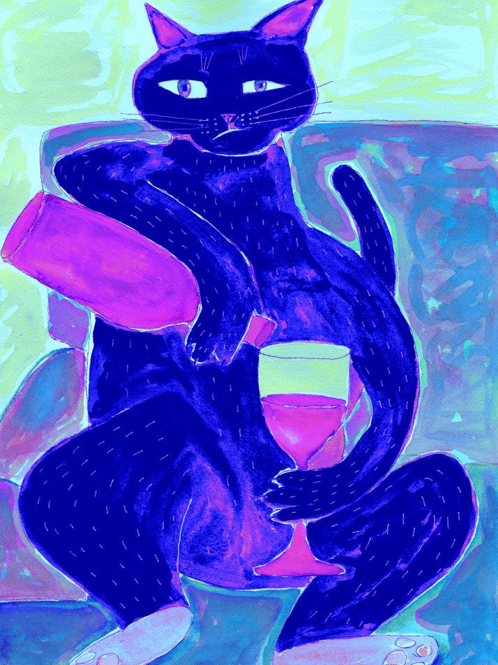 Big Black Cat Wining Down
