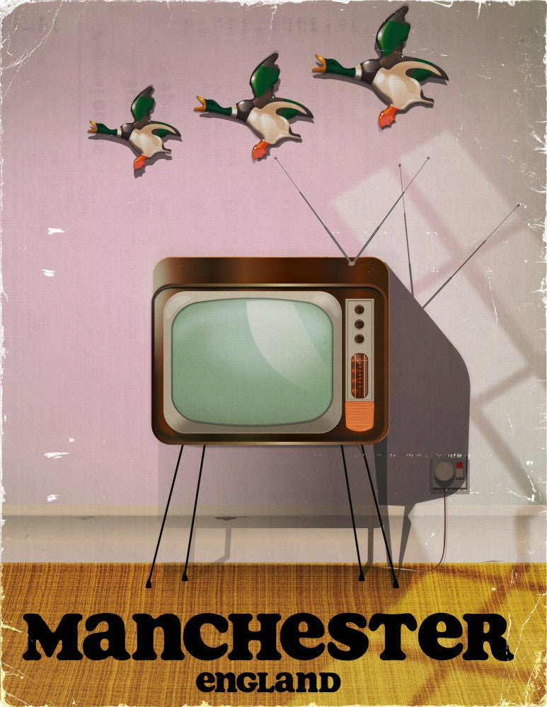 Manchester England Travel Poster