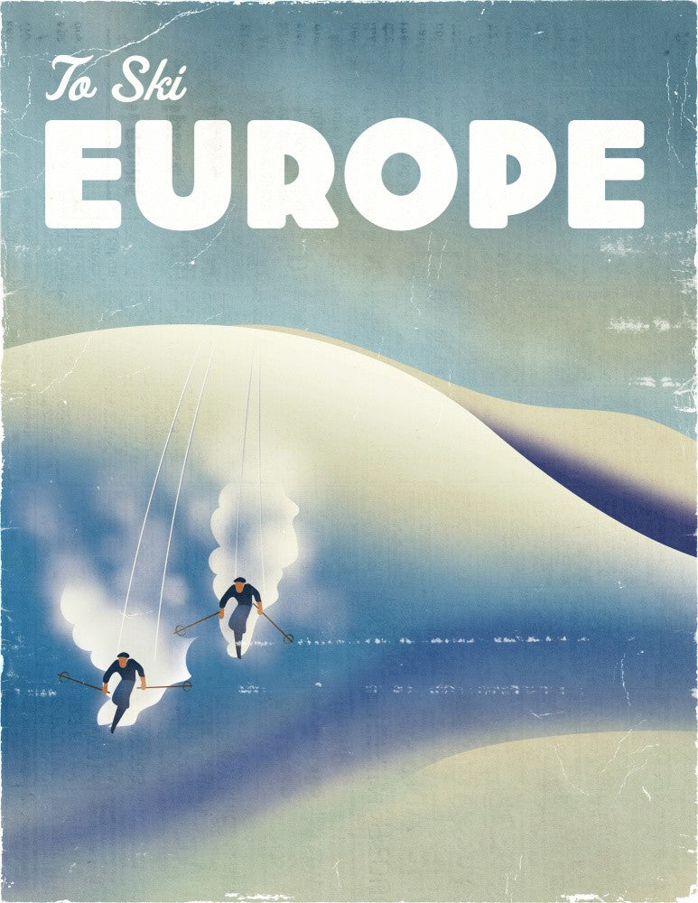 Europe To Ski Vintage Poster