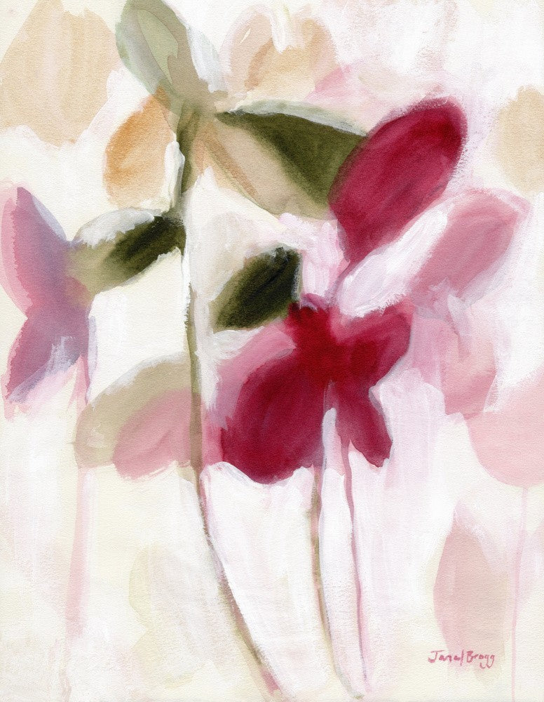 Botanisches Motiv in Violett und Gold