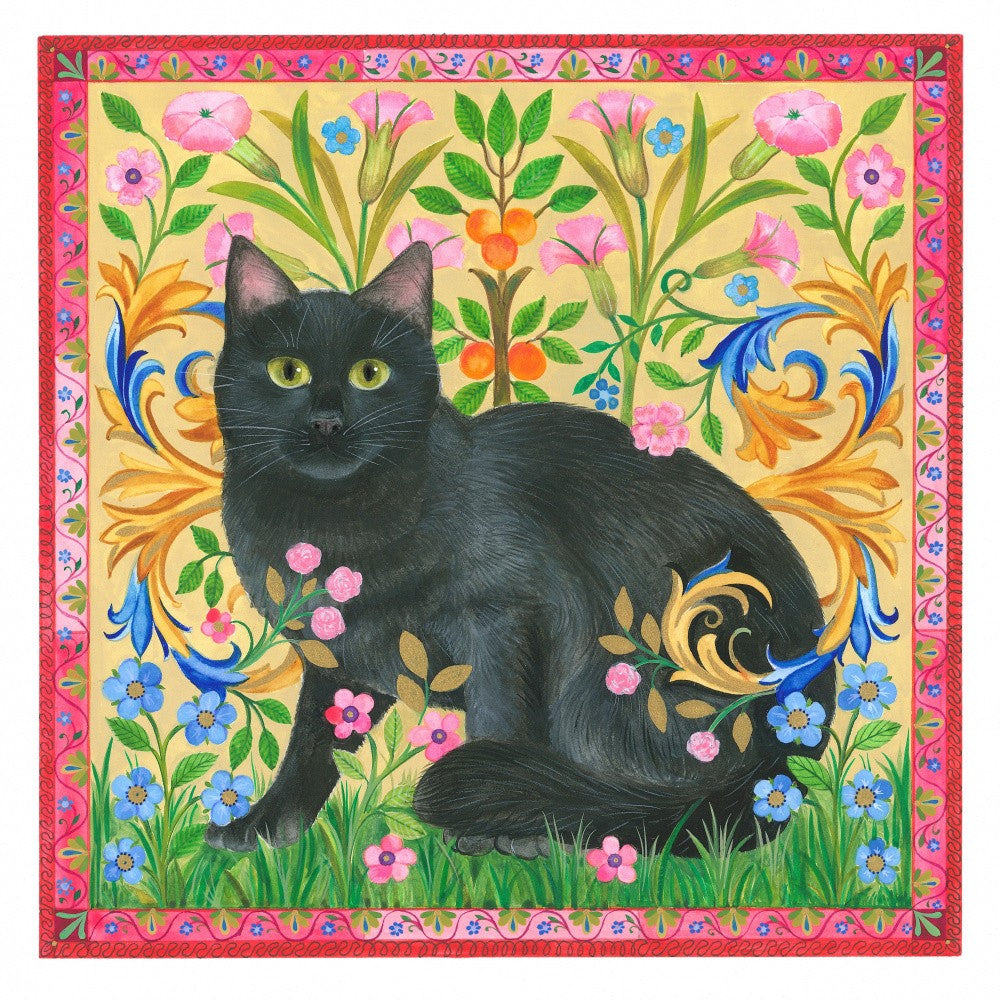 Black Cat and Florals