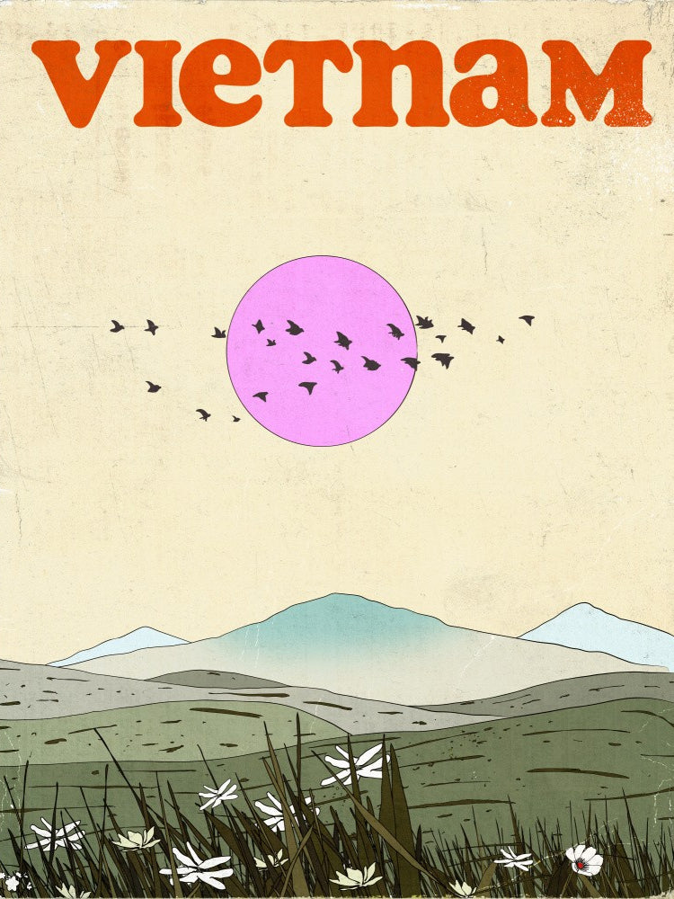 Vietnam Vintage Travel Poster