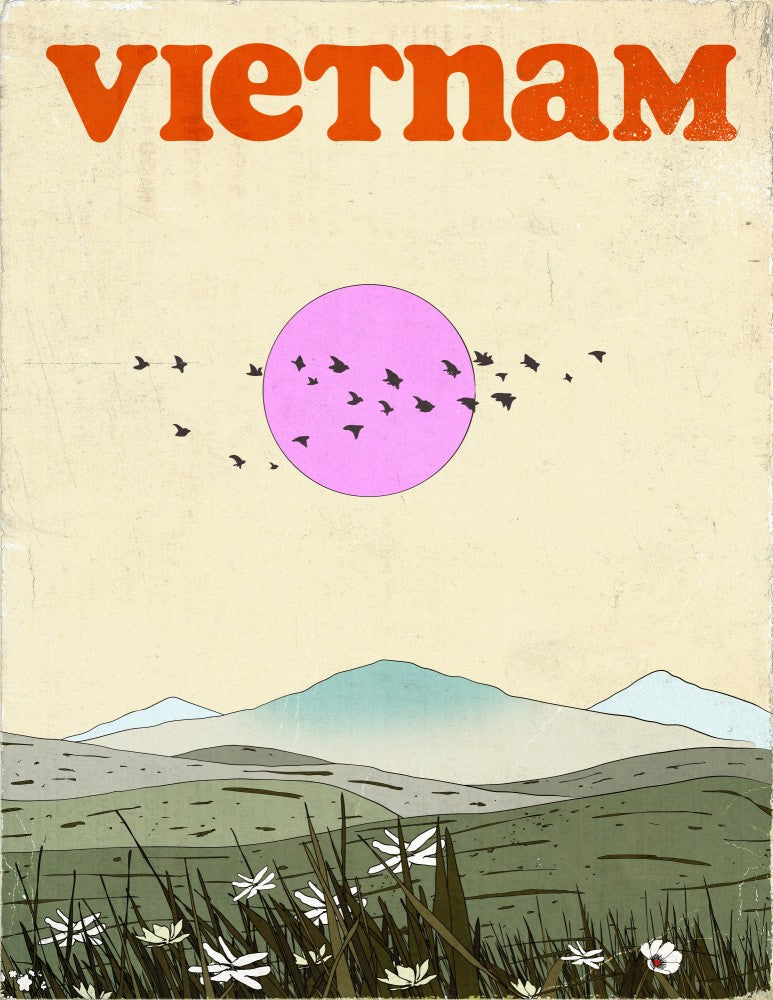 Vietnam Vintage Travel Poster
