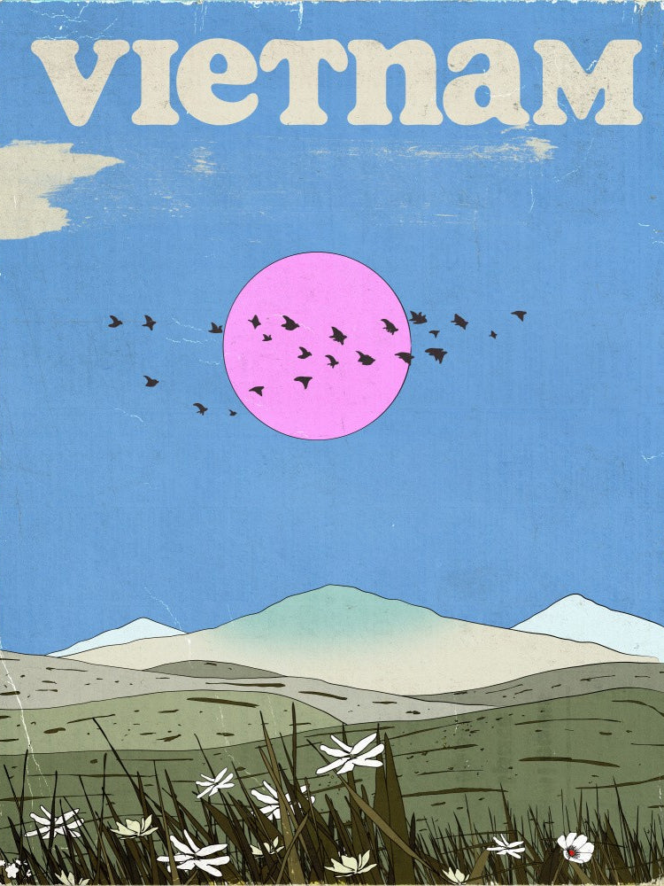 Vietnam Vintage Travel Poster