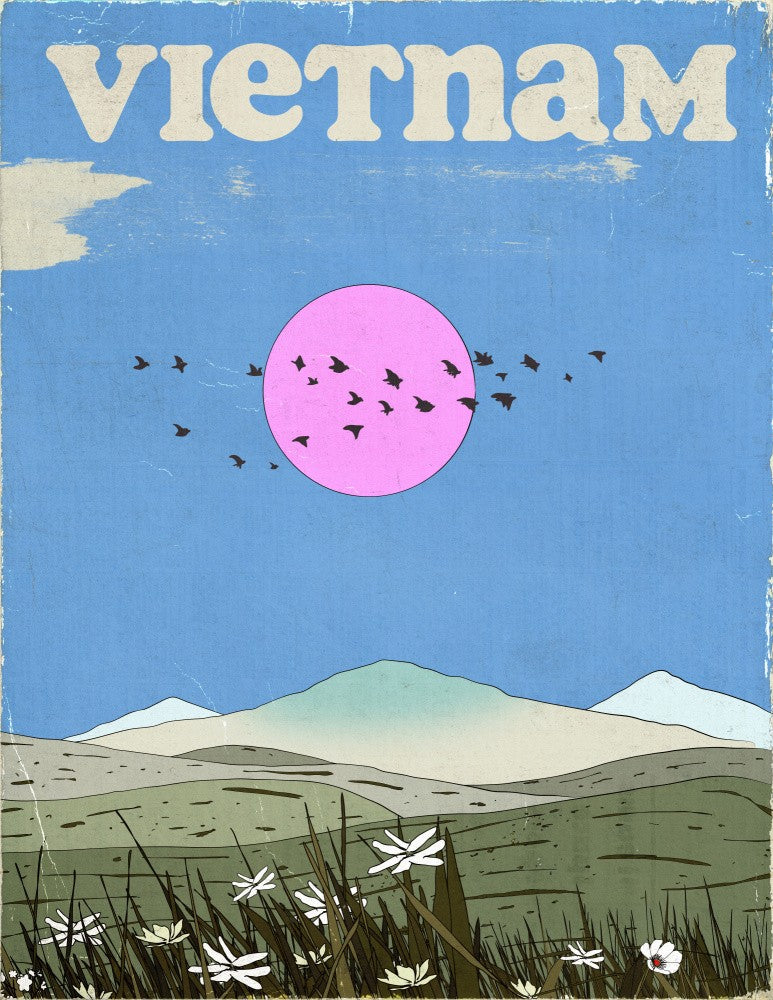 Vietnam Vintage Travel Poster