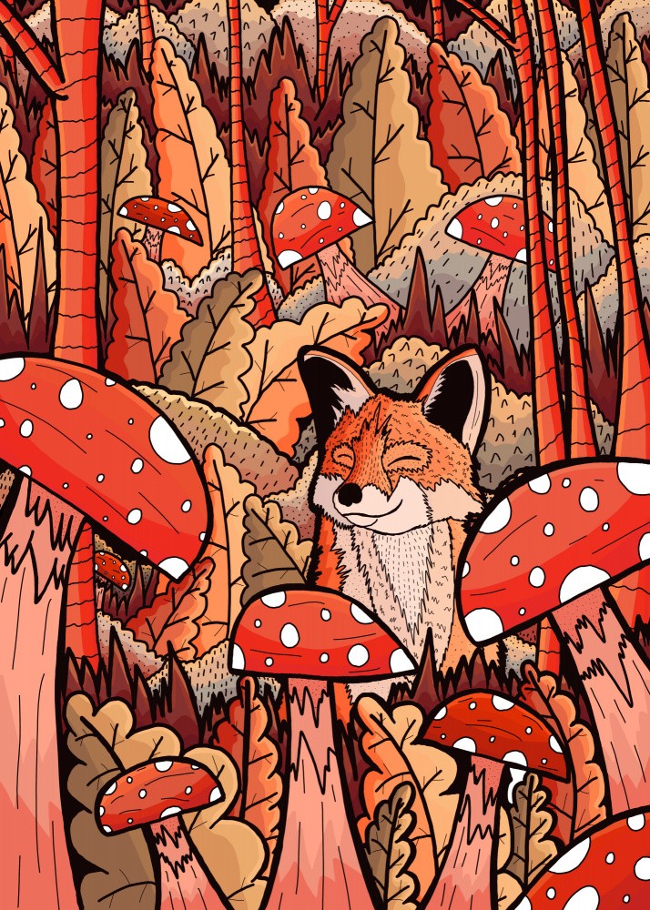 Autumn happy fox