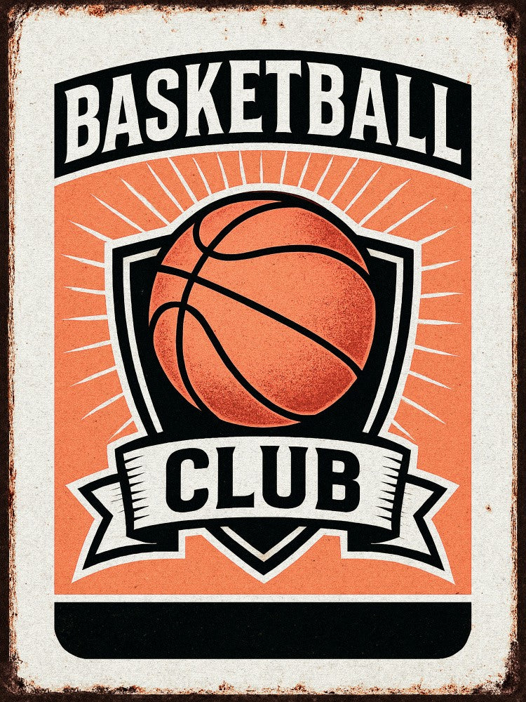 Vintage Basketball Club Schild