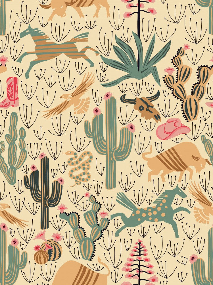 Western Americana by day seamless pattern