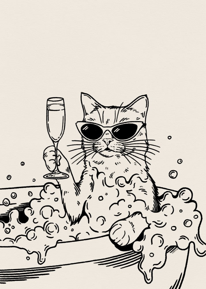 Bath Wine Cat in black