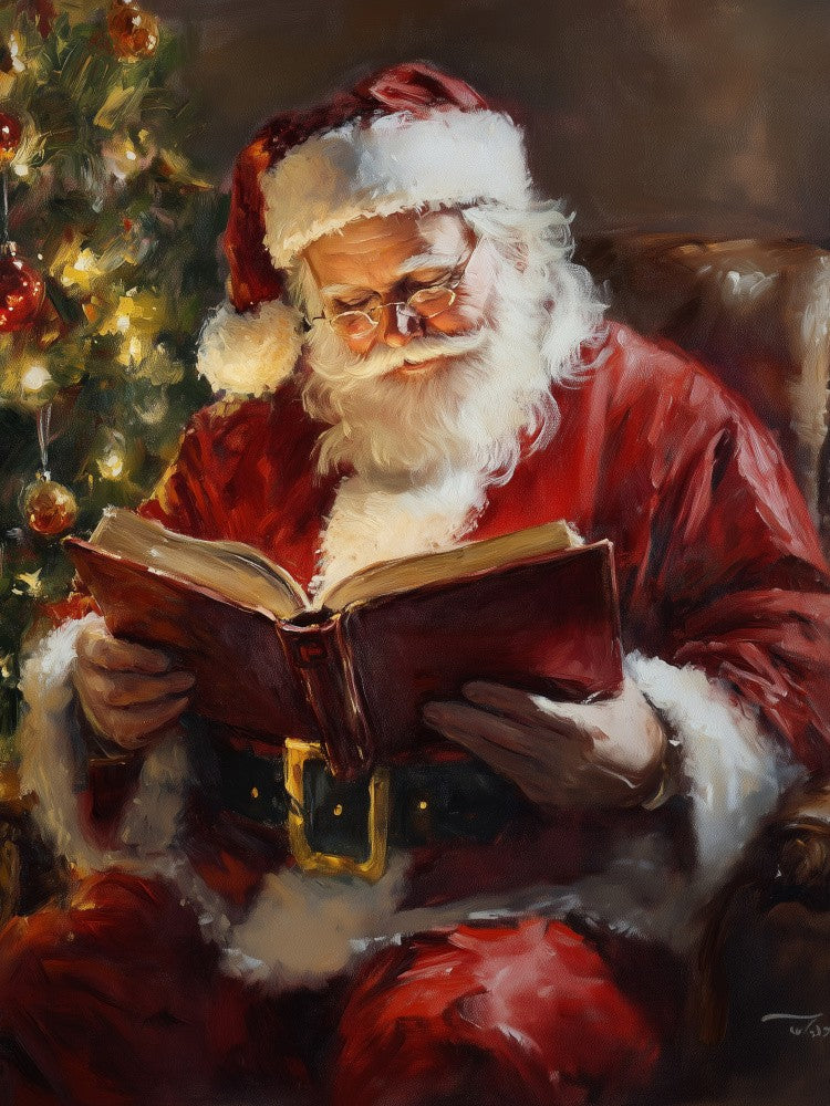 Père Noël en train de lire