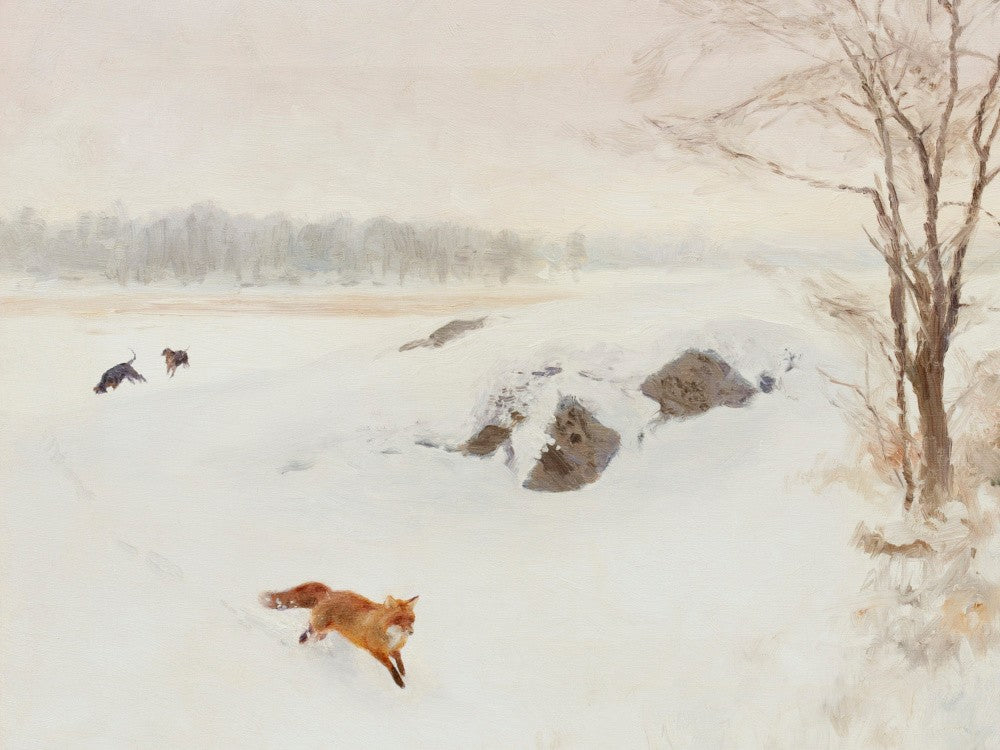 Bruno Liljefors - Hunter On Stand In Winter Landscape 1893