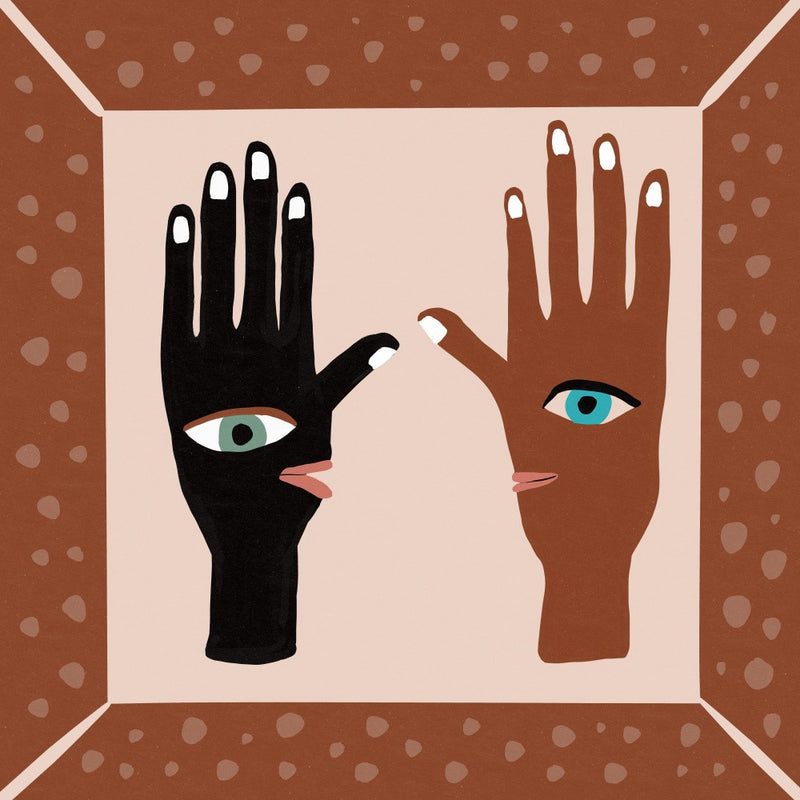 Talking hands with eyes.