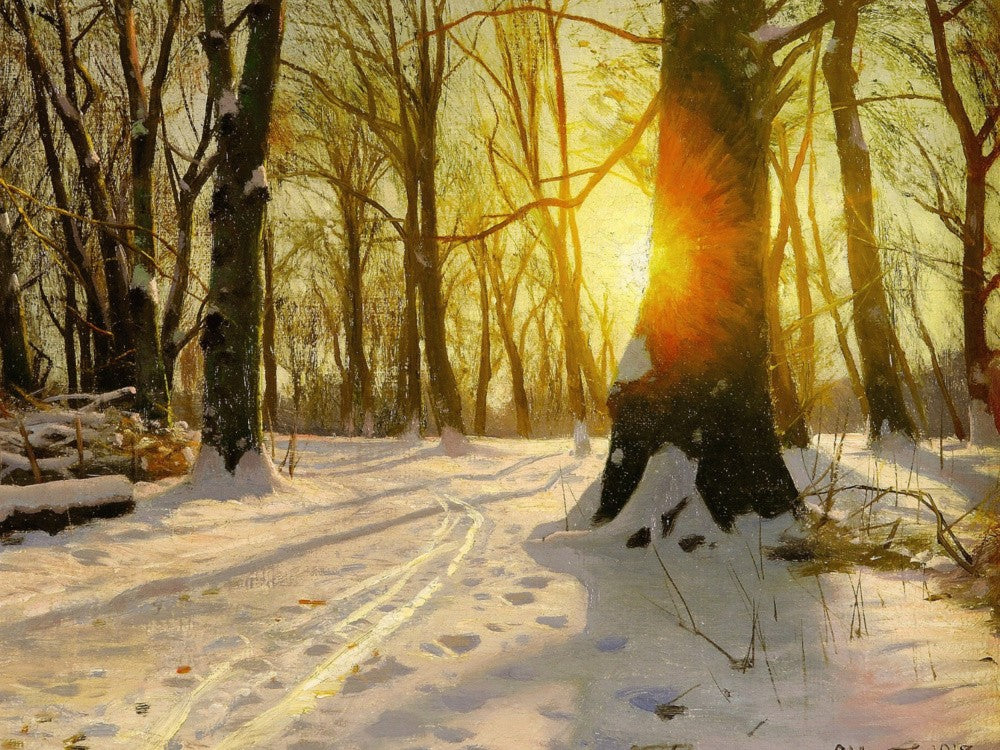 Peder Mønsted - A Winter Day In Charlottenlund 1918