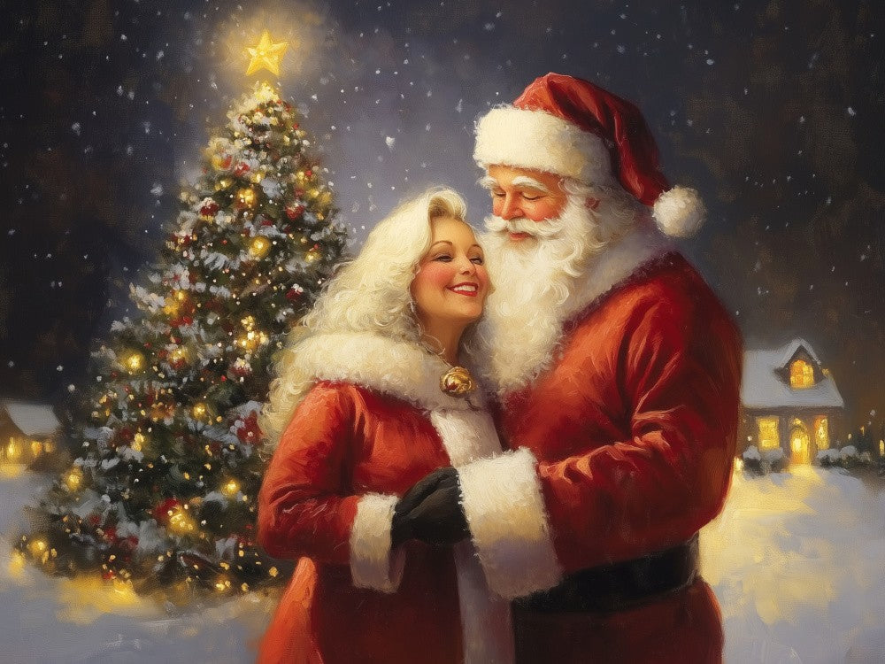 Père Noël et Mère Noël S'Étreignent