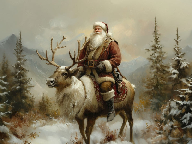 Santa Rides a Reindeer