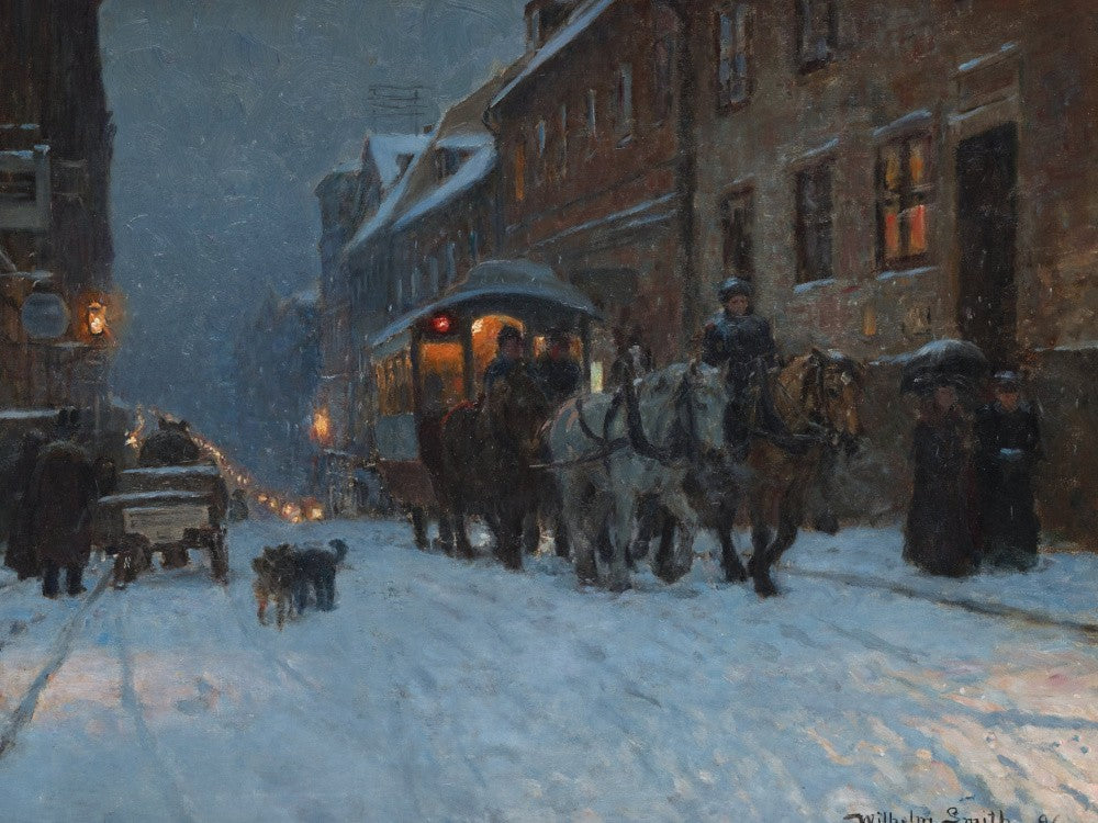Wilhelm Smith - Winter Scene From the Streets of Stockholm 1896