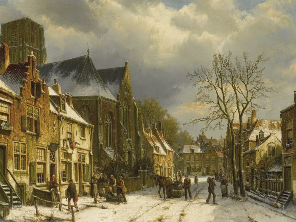 Willem Koekkoek - Winter Streetscene