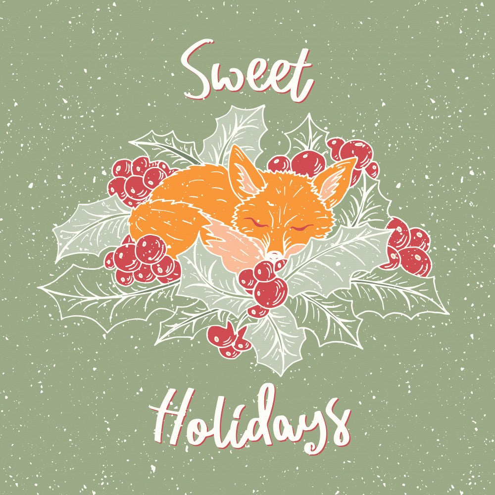 Foxy Sleeping in the Holly