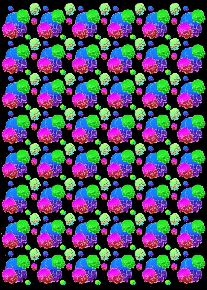 Glowing skulls pattern
