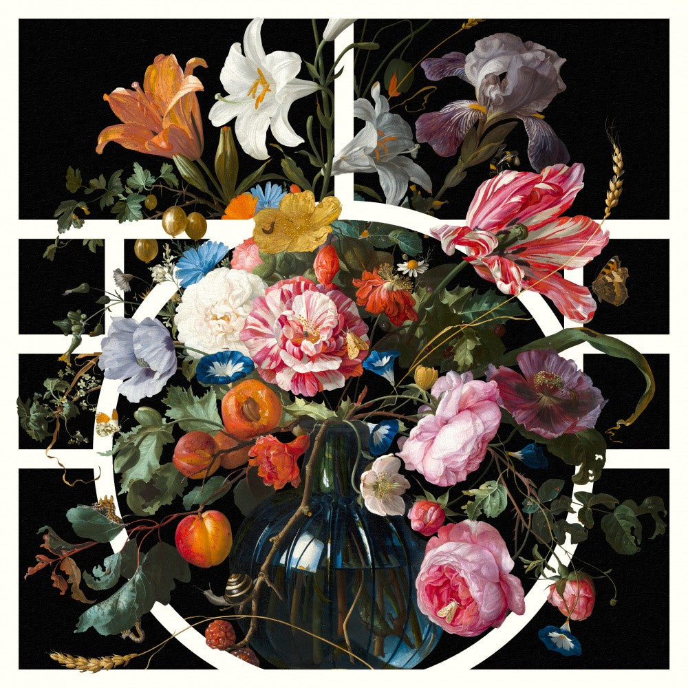 Vase With Flowers   a 3d Collage