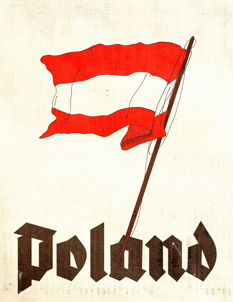 Poland National Flag Travel Poster