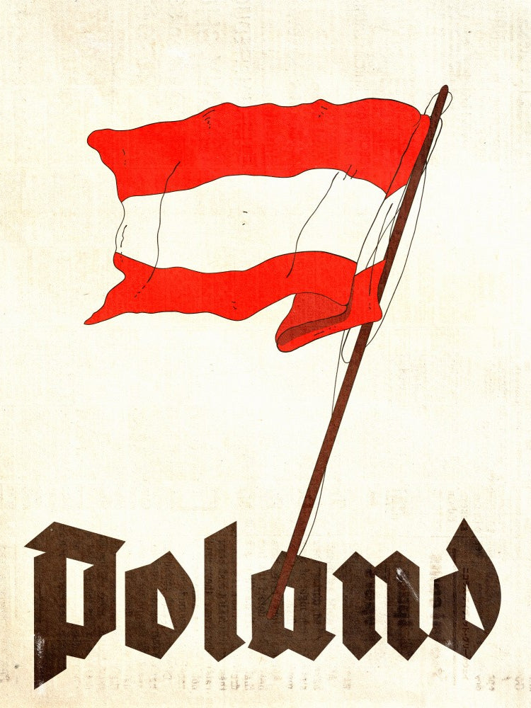 Poland National Flag Travel Poster