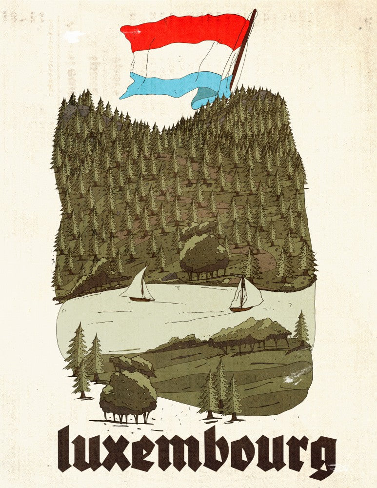 Luxembourg Vintage Travel Poster