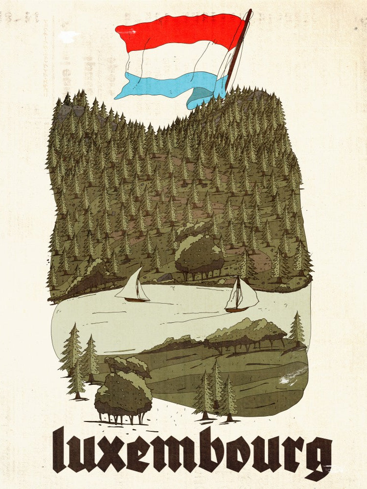 Luxembourg Vintage Travel Poster