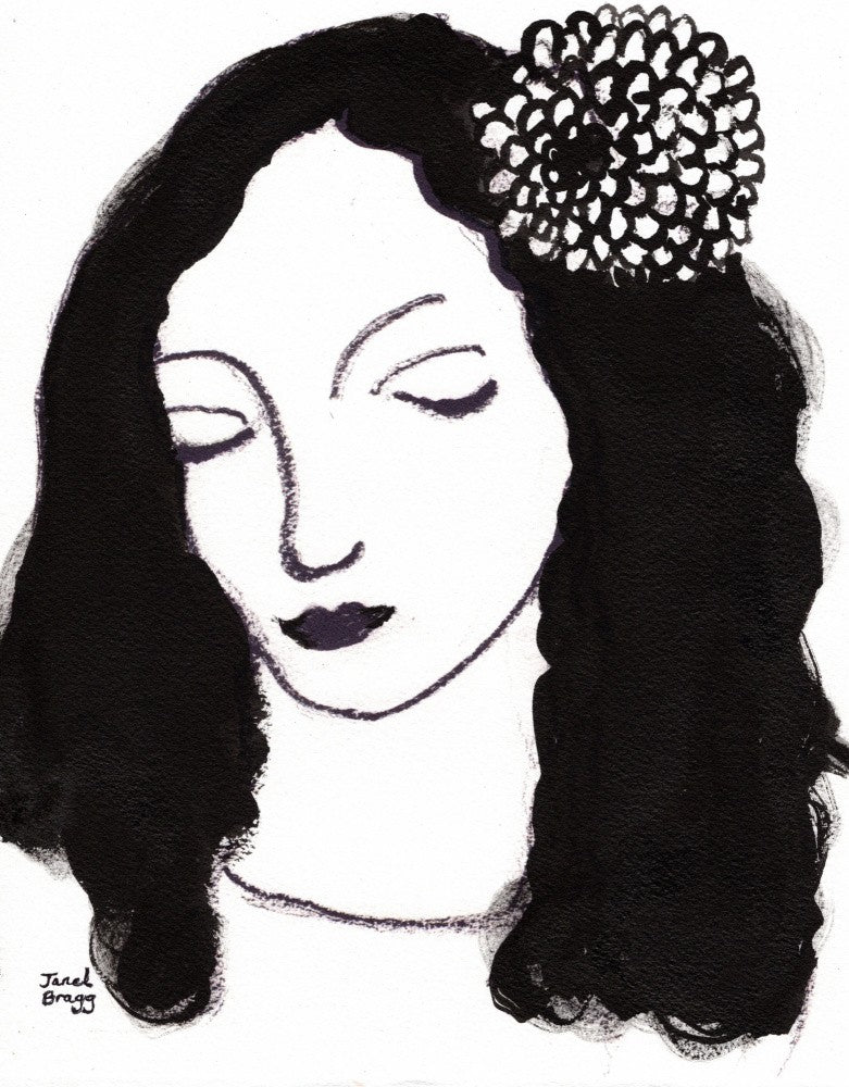 Frau mit Sumi-Tinte II