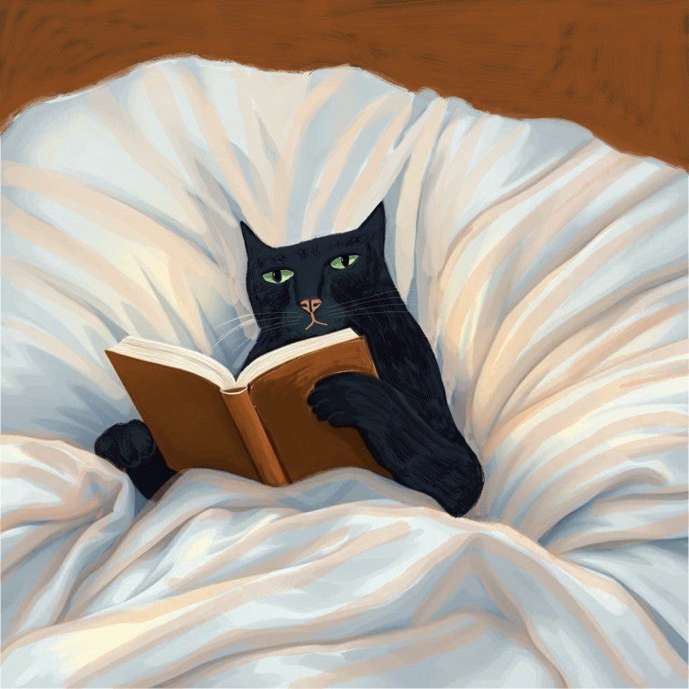 Cat reading humour