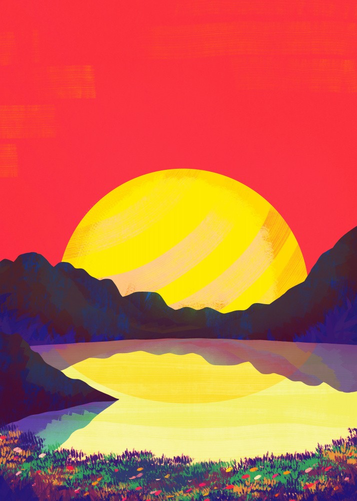 The Great lake sun