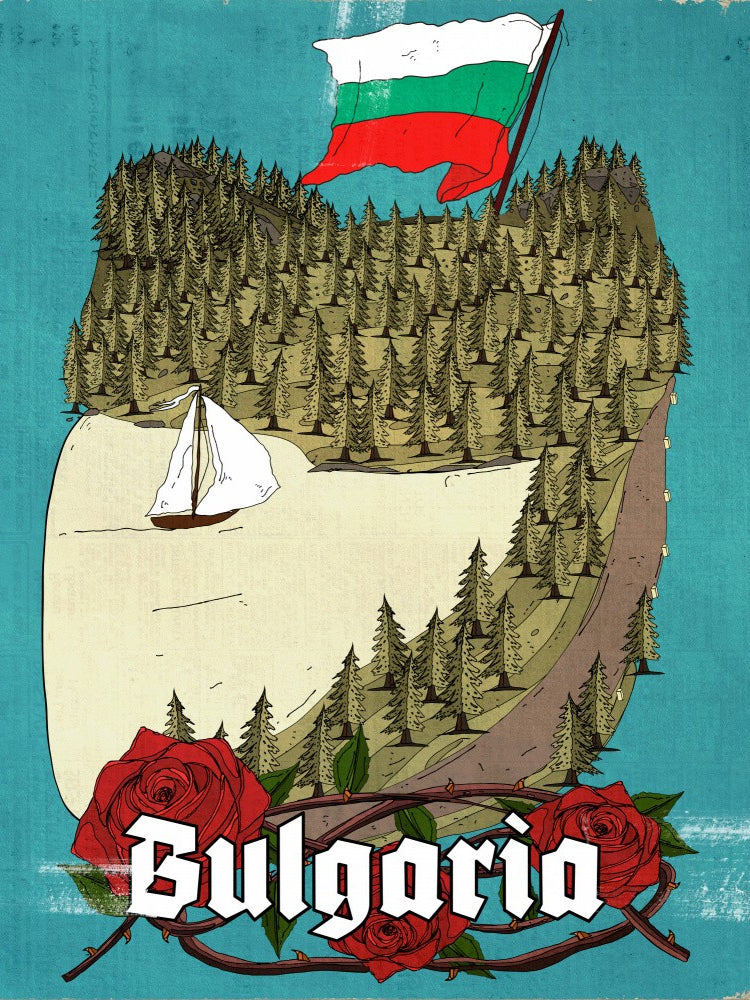 Bulgaria Vintage Travel Poster