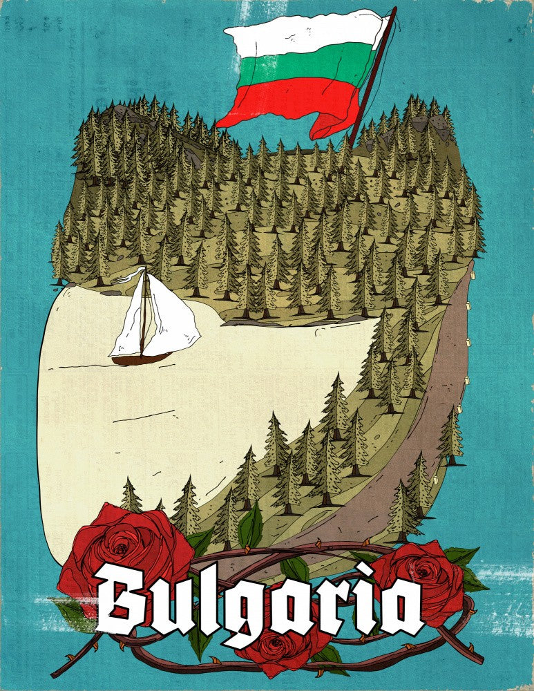 Bulgaria Vintage Travel Poster