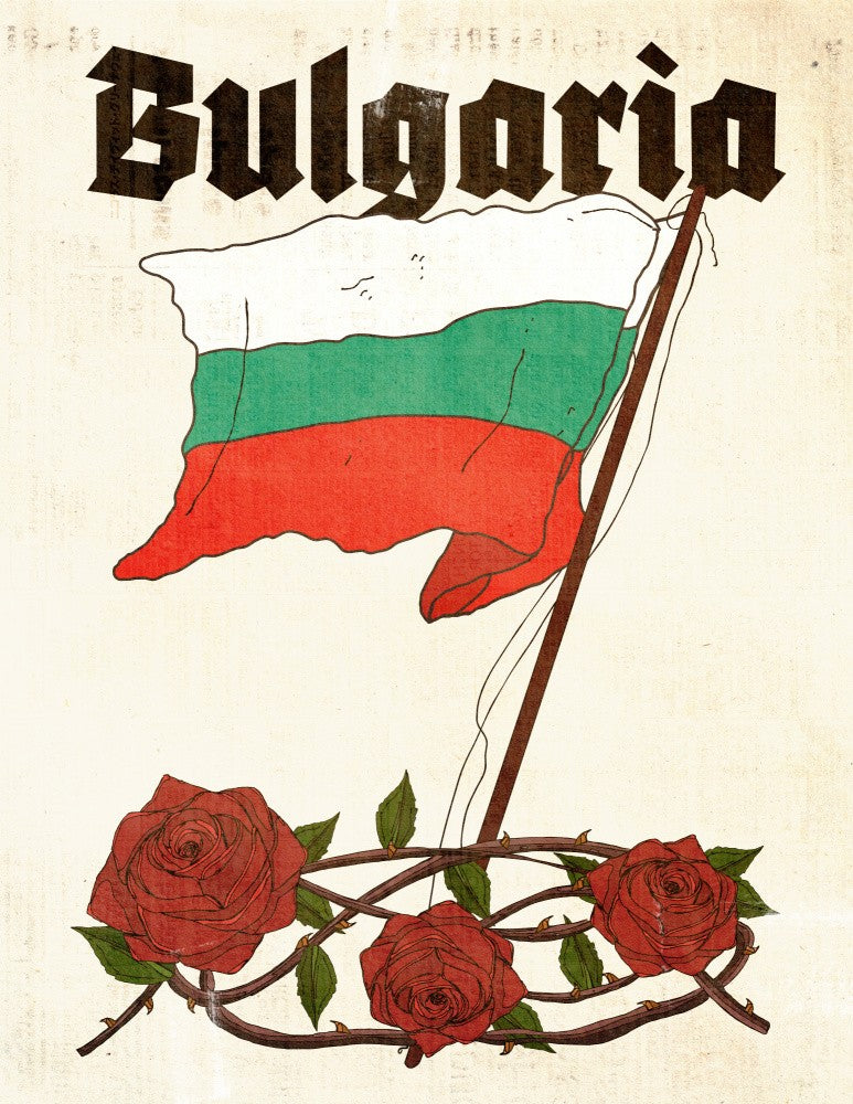 Bulgaria Roses Travel Poster