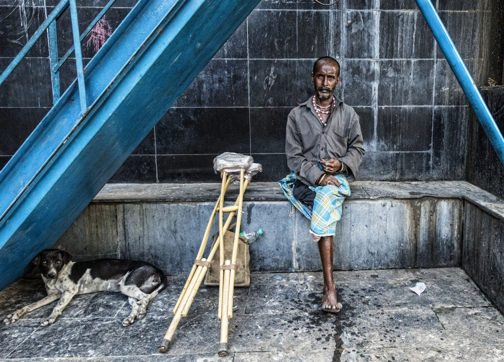 The man and the dog. (Kolkata, India)