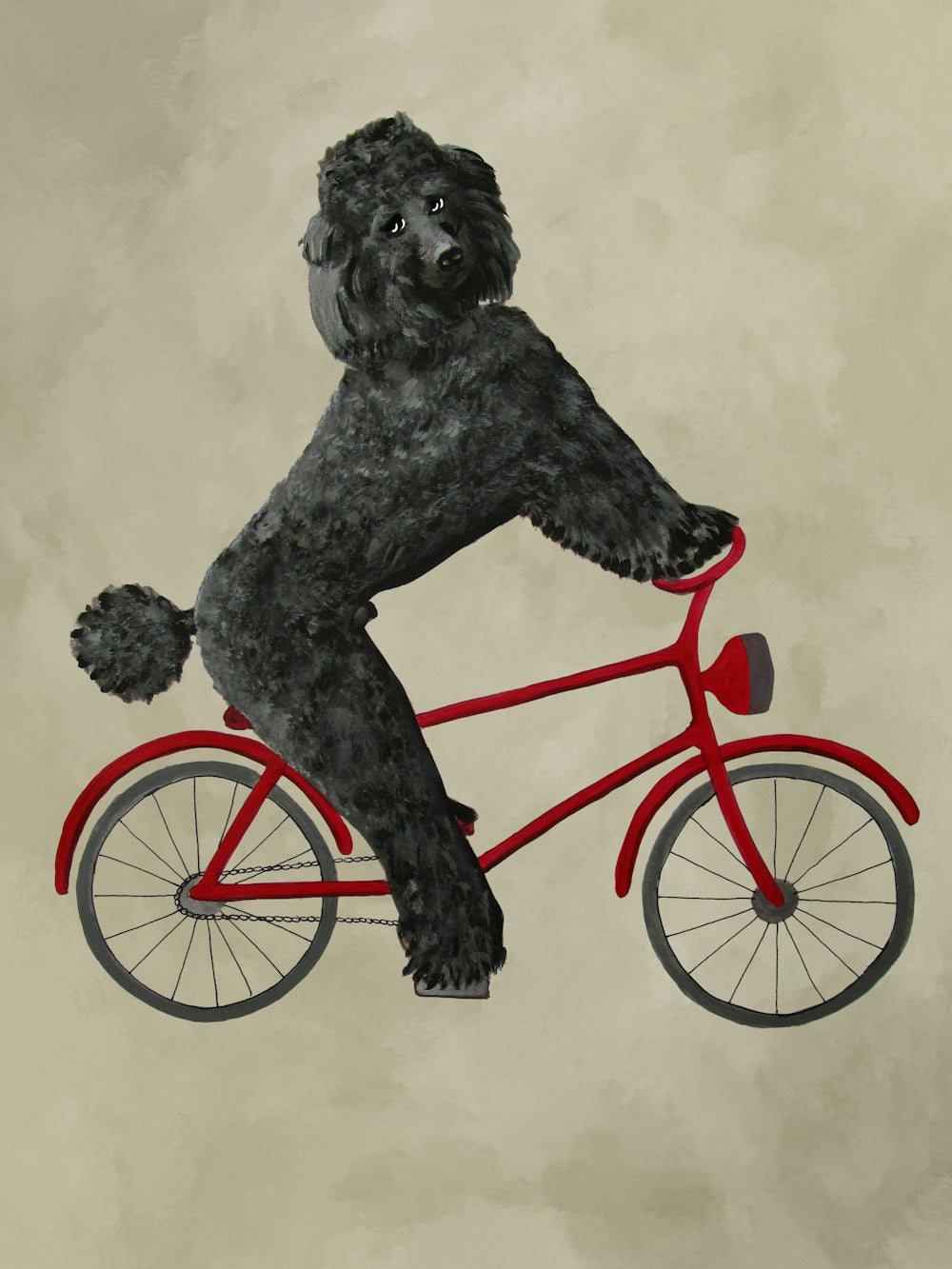 Poodle On Bicycle